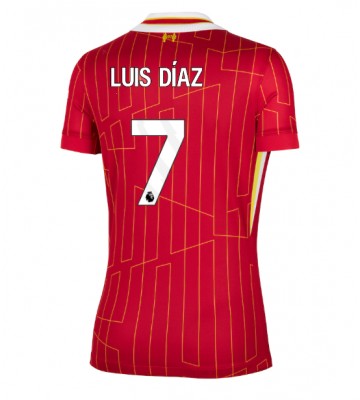 Liverpool Luis Diaz #7 Primera Equipación Mujer 2024-25 Manga Corta